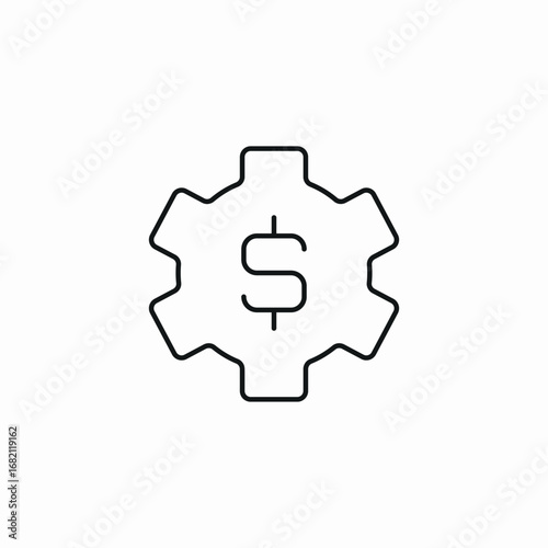 gear dollar icon sign vector