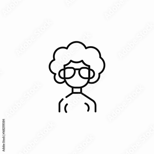 grandmother elderly woman with glasses icon sign vector