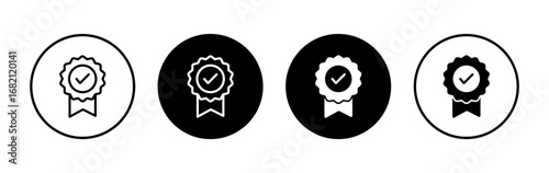 Approved icon symbol for apps and websites. Certified Medal Icon