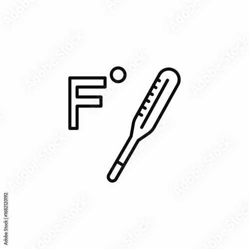 medical thermometer with fahrenheit symbol icon sign vector