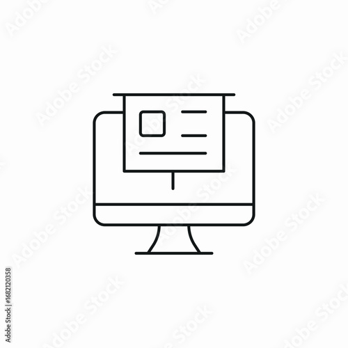 monitor text icon sign vector