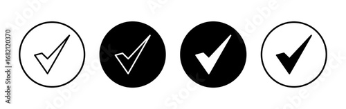 Check mark icon symbol for apps and websites. Tick mark sign and symbol
