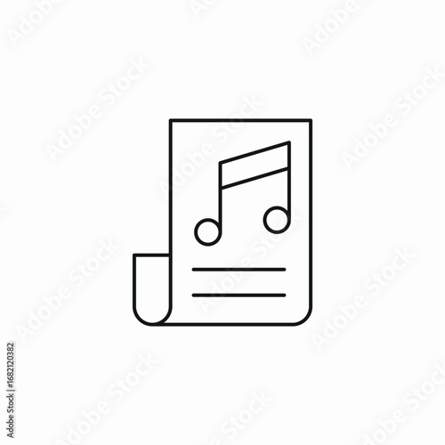 music paper icon sign vector