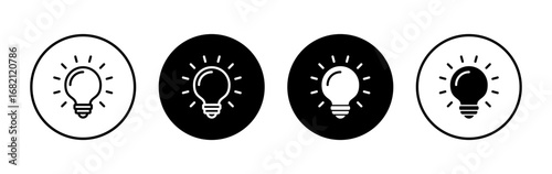 Lamp icon symbol for apps and websites. Light bulb sign and symbol. idea symbol.