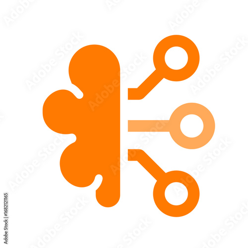 neural network orange icon