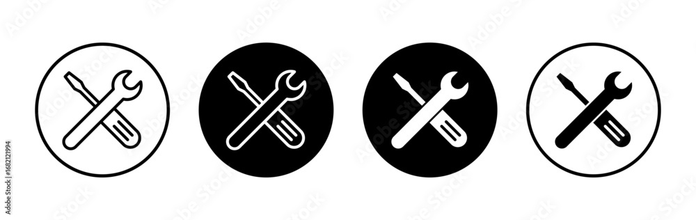 Repair tools icon symbol for apps and websites. tool sign and symbol. setting icon. Wrench and screwdriver. Service