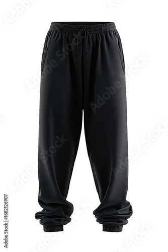 Dark gray/black loose-fitting joggers