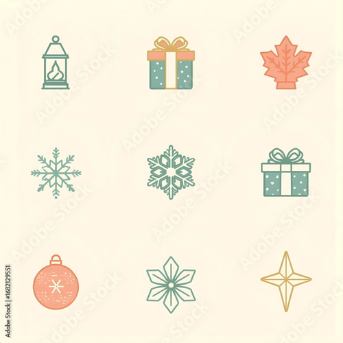 christmas icons set