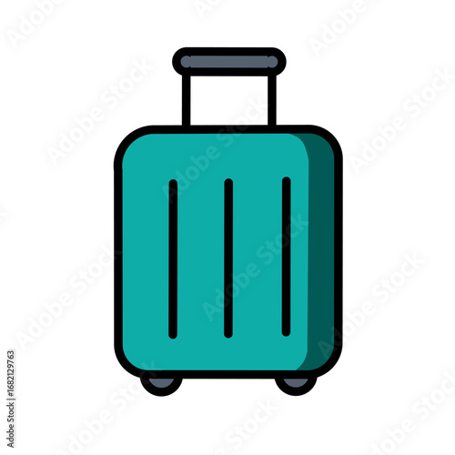 Modern Flat Design Suitcase Luggage Travel Bag Journey Holiday Illustration