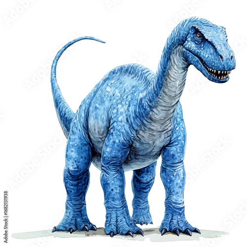 watercolor vector of Diplodocus, isolated on a white background.