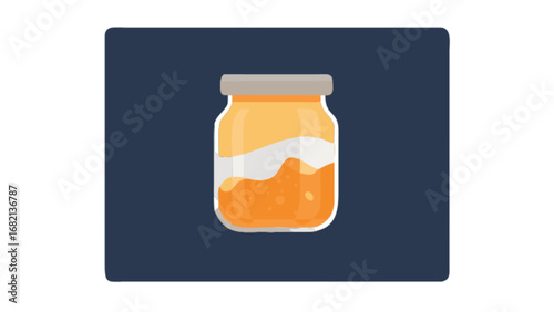 Honey jar illustration, sweet honey in a jar, honey product, natural food, honey container illustration