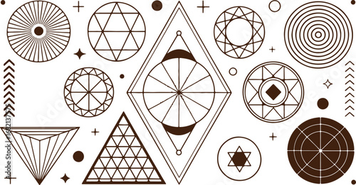 Black and white Celtic knot seamless pattern with geometric shapes and symbols on a white background