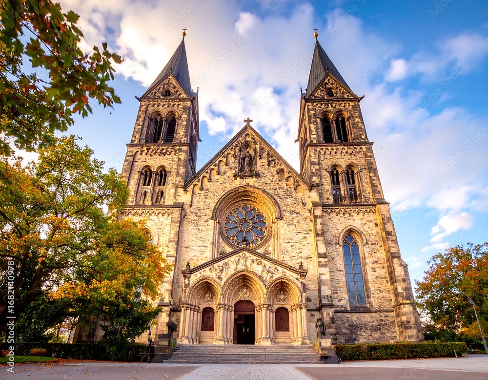 Fototapeta premium Autumnal church facade