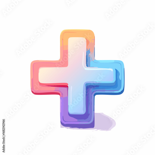 Colorful Gradient Plus Symbol A Vibrant Icon Design for Add, Positive, Healthcare, and More
