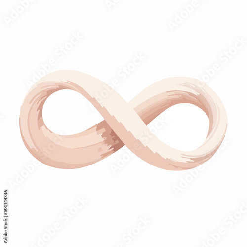 An abstract, artistic representation of the infinity symbol rendered in a soft, textured, brushstroke style, suggesting endless possibilities and timeless concepts