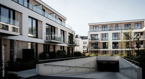 Wallpaper Mural Modern apartment complex with underground parking and landscaping Torontodigital.ca