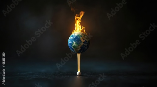 Symbolic representation of the environmental issues plaguing our fragile Earth