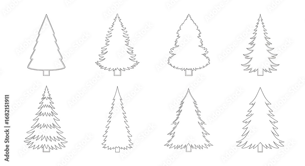 Obraz premium simple set of christmas trees