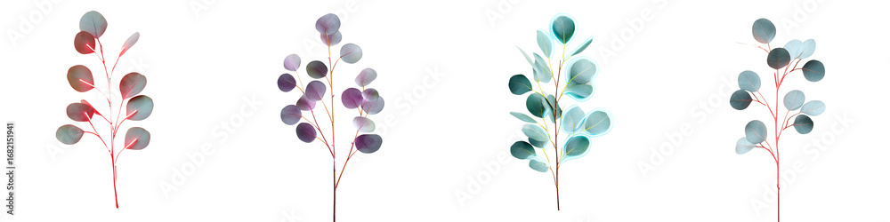 Fototapeta premium Watercolor Eucalyptus Branches: Foliage Greenery Collection