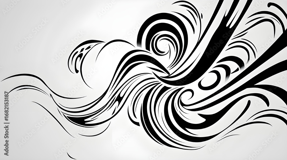 Fototapeta premium black and white swirl