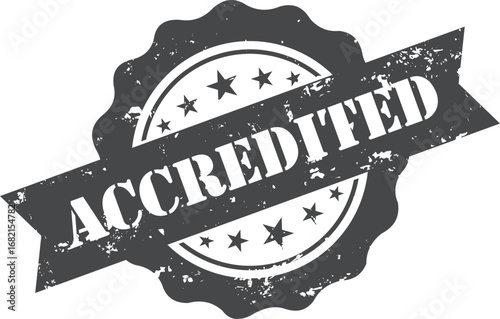 accredited Rubber Stamp Vector Template	