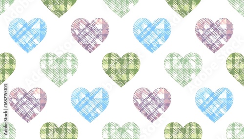 Wallpaper Mural Heart pattern with plaid design Torontodigital.ca