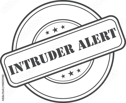 intruder allert Rubber Stamp Vector Template	