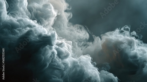 cinematic abstract background of thick white and gray steam clouds swirling upward in a continuous loop, subtle lighting from behind, soft depth of field, slow-motion effect