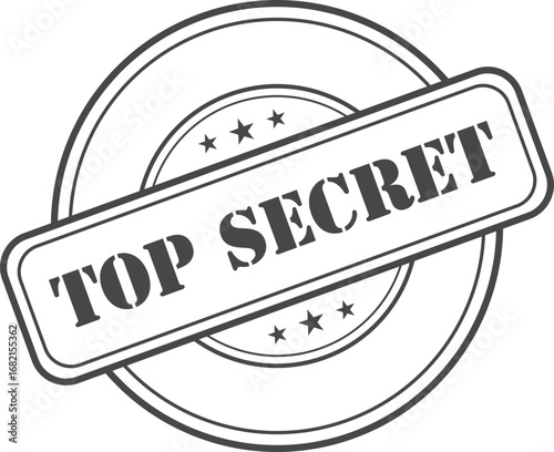 top secret Rubber Stamp Vector Template	