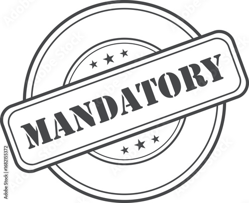 mandatory Rubber Stamp Vector Template	
