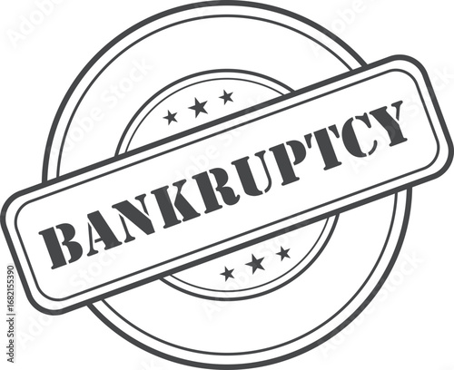 bankruptcy Rubber Stamp Vector Template	