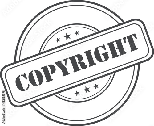 copyright Rubber Stamp Vector Template	