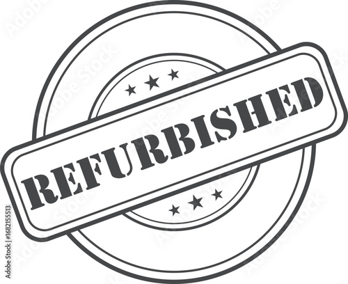 refurbished Rubber Stamp Vector Template	
