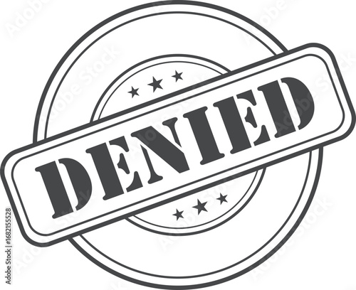 denied Rubber Stamp Vector Template