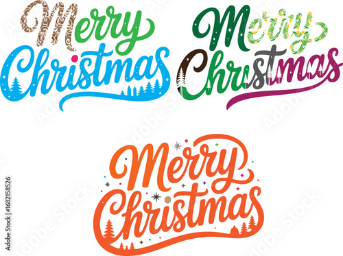 A festive retro set of vintage Christmas discount labels with text, a celebration banner, and a greeting card illustration for a happy holiday sale