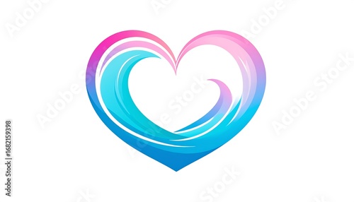 Wallpaper Mural Heart with swirling waves Torontodigital.ca