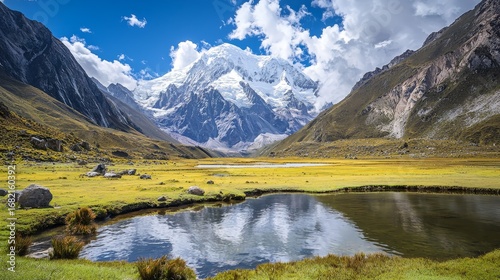 Beautiful mountains landscapes in Cordillera Blanca, Peru, South America
