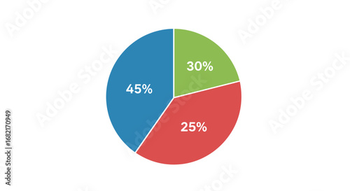 Pie Chart Diagram with Percentage Representation