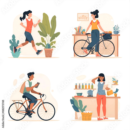 vector illustration of a cyclist