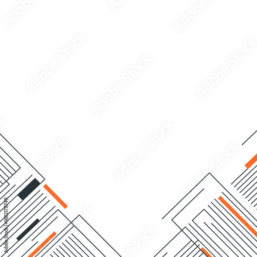 Abstract Geometric Background with Orange and Gray Lines