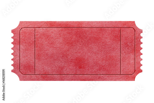 Red ticket stub, textured design