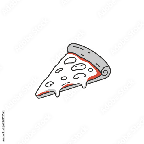Melted Cheese Pizza Slice Illustration