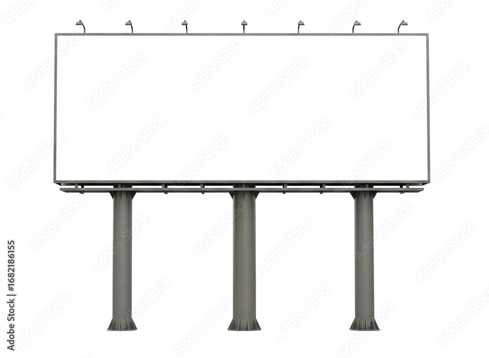 Obraz premium Blank billboard advertisement structure isolated on transparent background