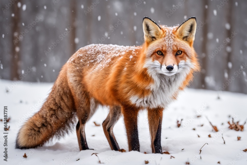 Obraz premium Red Fox in Snow