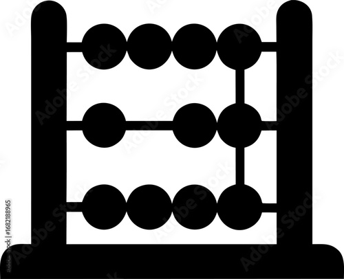Abacus Counting Frame Silhouette Vector Illustration