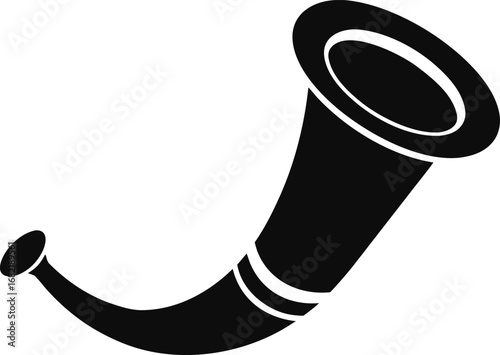 Hunting Powder Horn Silhouette Vector Illustration
