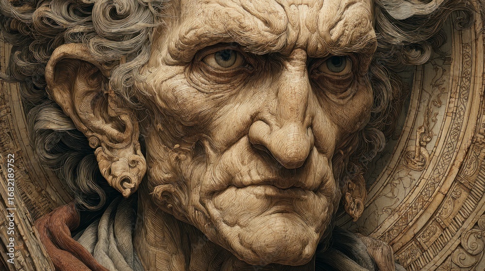 Fototapeta premium Detailed portrait sculpture head