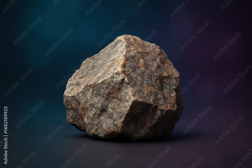 Obraz premium Large rock sits on a dark surface. 3d isolated illustration on transparent background