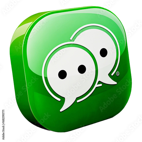 Illustration of the wechat logo isolated on transparent background