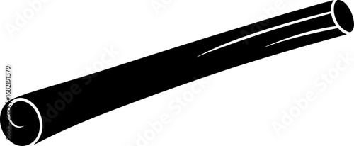 Vector Silhouette of a Single Cinnamon Stick Spice